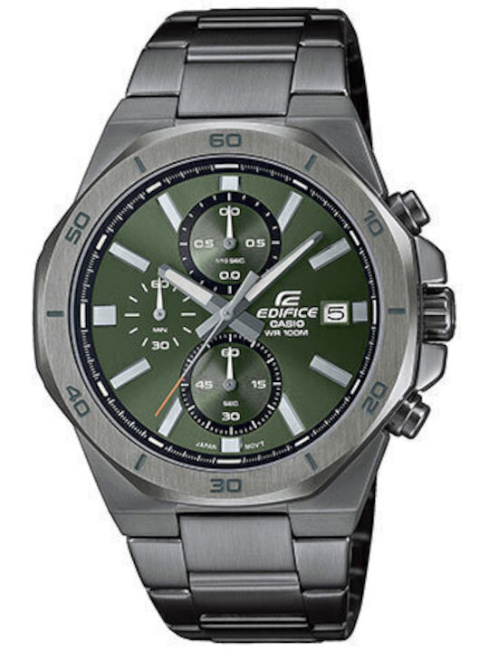 Casio Edifice Ceas Bărbați Cronograf Cu Baterie Cu Brățară Din Metal Gri