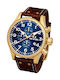 TW Steel Ceas Barbati 48mm Cronograf Baterie cu Curea din Piele Maro