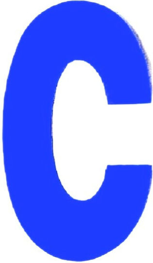 Πινακίδα με Γράμμα C σε Μπλε Χρώμα 3cm 6308000000059