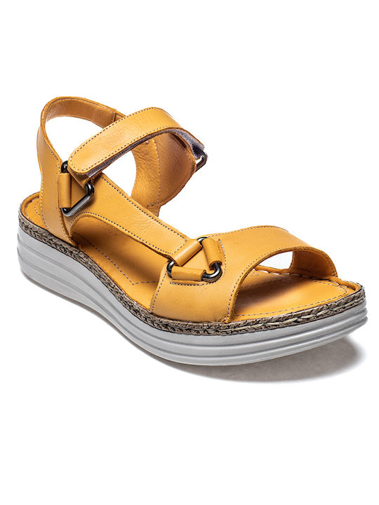 Damen Flache Sandalen in Gelb Farbe