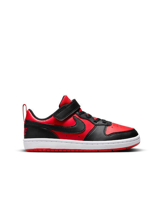 Nike Court Borough Kids Sneakers for Unisexs with Laces & Strap Red