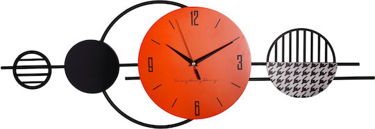 Melina's Collection Wall Clock Metallic Black 80x30cm