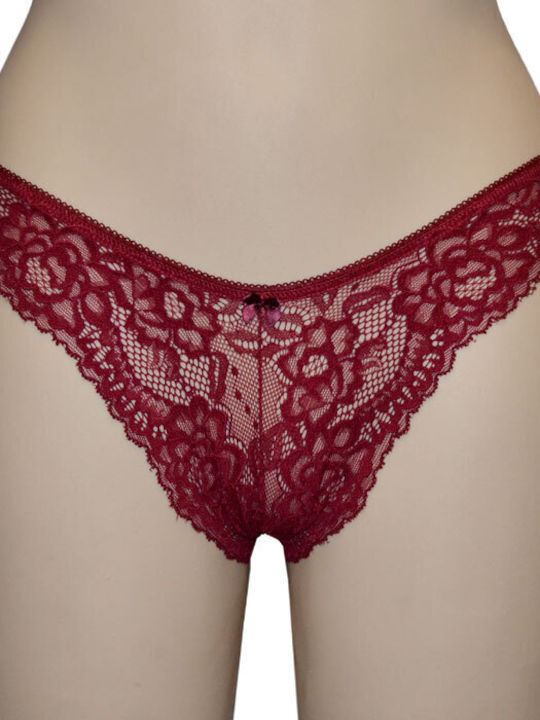 Elite Form Women's Brazil with Lace Burgundy