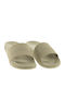 Ovin Code Logo Vegan Pool Slide Frauen Flip Flops in Beige Farbe