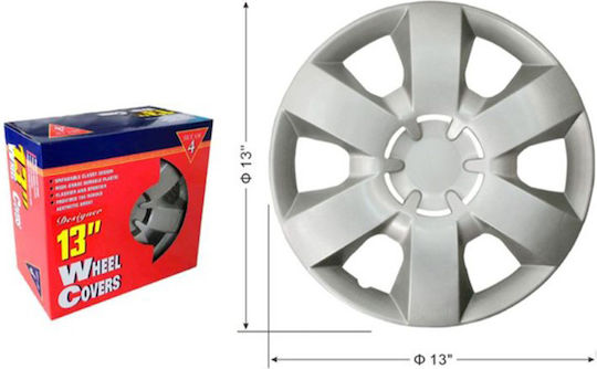 Tpster Car Hubcap Set 13" 4pcs Gray