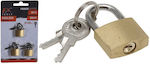 Padlock Brass with Key 3pcs