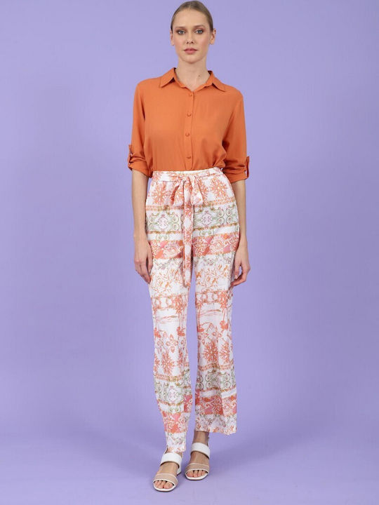 Doca Women's Fabric Trousers Orange