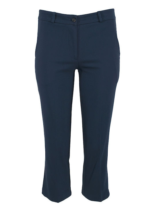 Pirouette Damen Stoff Capri Hose Slim Fit Marineblau