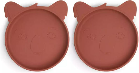 Nuuroo Baby Food Plate Made of Silicone Brown 2 Pieces