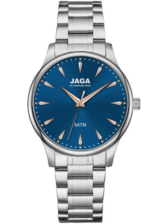 Jaga Men's Watch 41mm Battery with Silver Metal...