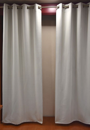 Decotelia Blackout Curtain with Grommets Gray 140x260cm