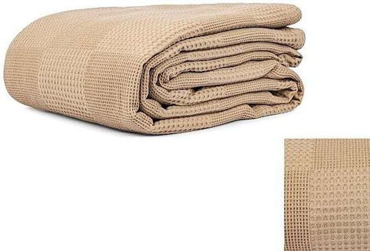 Cotton Linen Einzelhoteldecke Pique Beige 160x260cm 5Stück