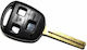 Car Key Shell with Blade with 3 Buttons for Lexus