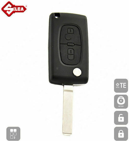 Silca Klappbar mit 2 Tasten für Peugeot