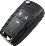 Foldable Car Key Shell with Blade with 3 Buttons for Opel