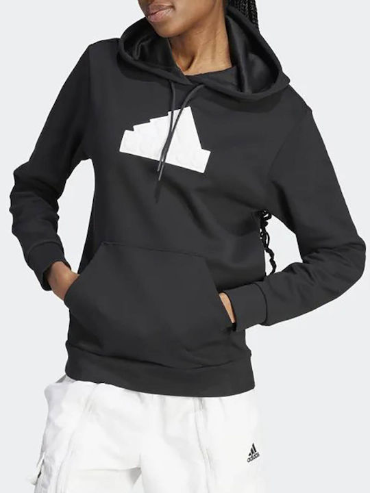adidas Future Icons Badge of Sport Φούτερ Μαύρο με Κουκούλα