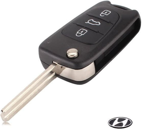 Foldable Car Key Shell with Blade with 3 Buttons for Hyundai