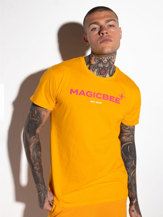 Magic Bee Ανδρικό T-shirt Κοντομάνικο Πορτοκαλί