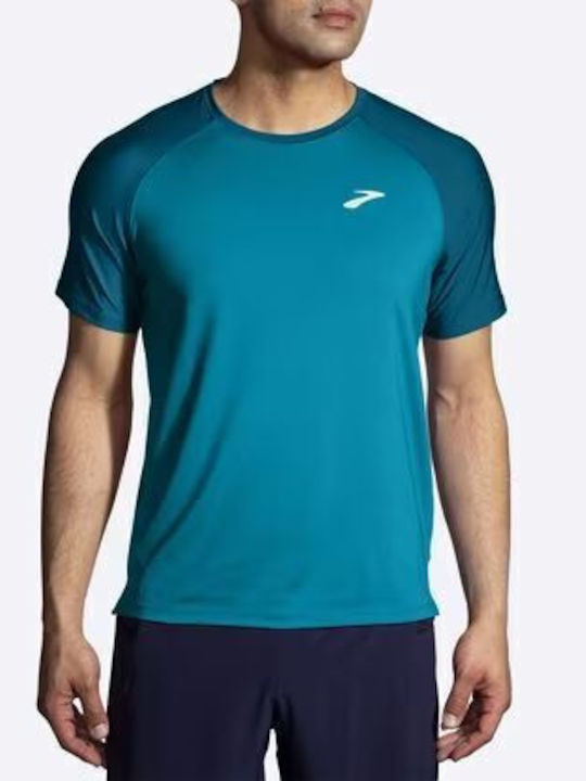 Brooks Ανδρικό Αθλητικό T-shirt Κοντομάνικο Ocean
