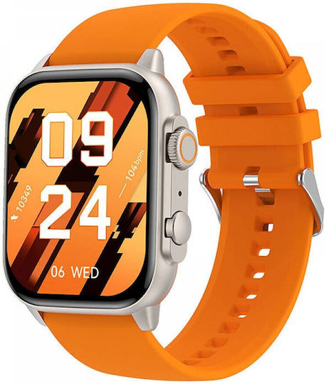 Colmi C81 Aluminium Smartwatch με Παλμογράφο (Πορτοκαλί)