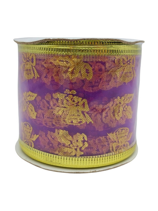 Christmas Ribbon Purple 550x6cm 1pc