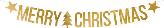 Weihnachtliche Girlande Papier Merry Christmas Gold 150x10.5cm 1Stück