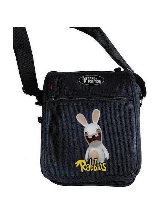 Rabbits Ανδρική Τσάντα Ώμου / Χιαστί Μαύρη