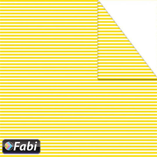 Fabi Carton Cu dungi Față și spate Galben 50x70cm