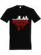 Stranger Things, Upside Down T-shirt Stranger Things Μαύρο Βαμβακερό
