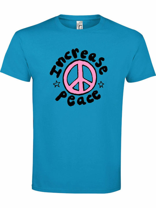 Peace T-shirt Turquoise Cotton