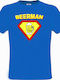 Ανδρικό T-shirt Superman Blau Baumwolle