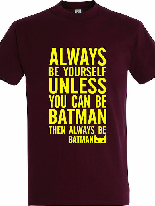 T-shirt Batman Always σε Μπορντό χρώμα