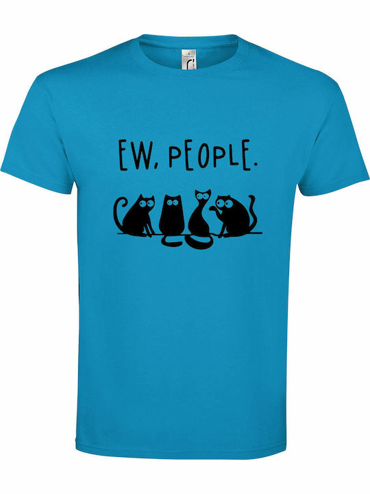 kirikoko Ew People, Cats Talking T-shirt Türkis...