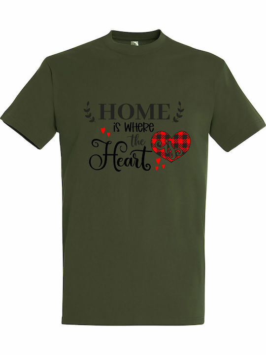 Heart T-shirt Khaki Baumwolle
