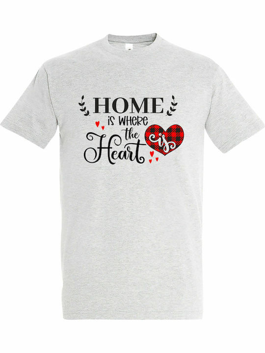 Heart T-shirt Gray Cotton
