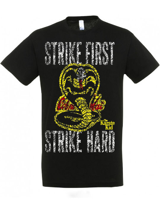 First Strike Tricou cu imprimeu Cobra Kai Negru