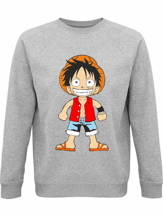 Luffy One Piece Sweatshirt Ein Stück Gray