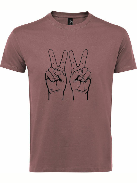 Peace Tricou Roz Bumbac