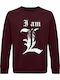 I Am L Sweatshirt Death Note Burgundy