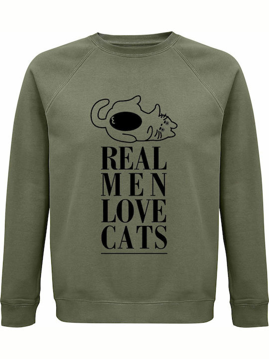 Men Love Sweatshirt Khaki