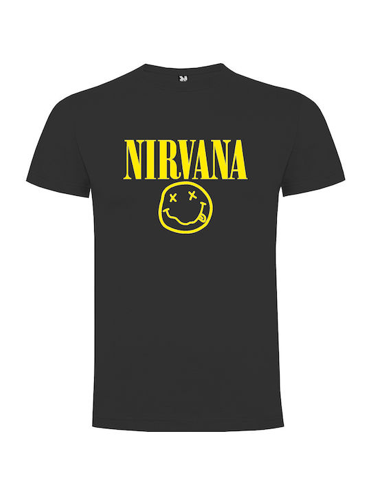 T-shirt Nirvana Logo σε Μαύρο χρώμα