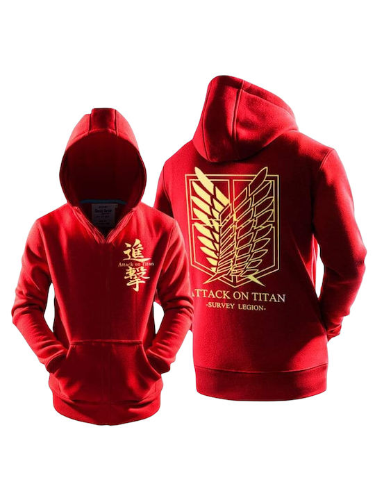 Hoodie Attack on Titan Red