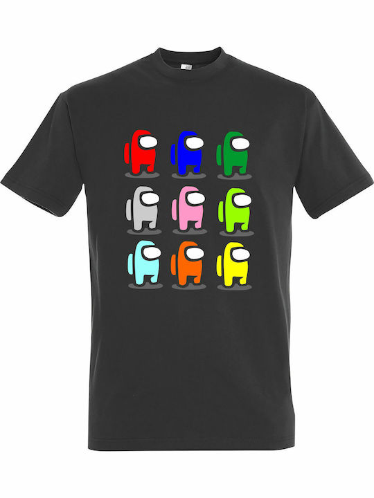 Among Us, Multicolor Tricou Among Us Gri Bumbac