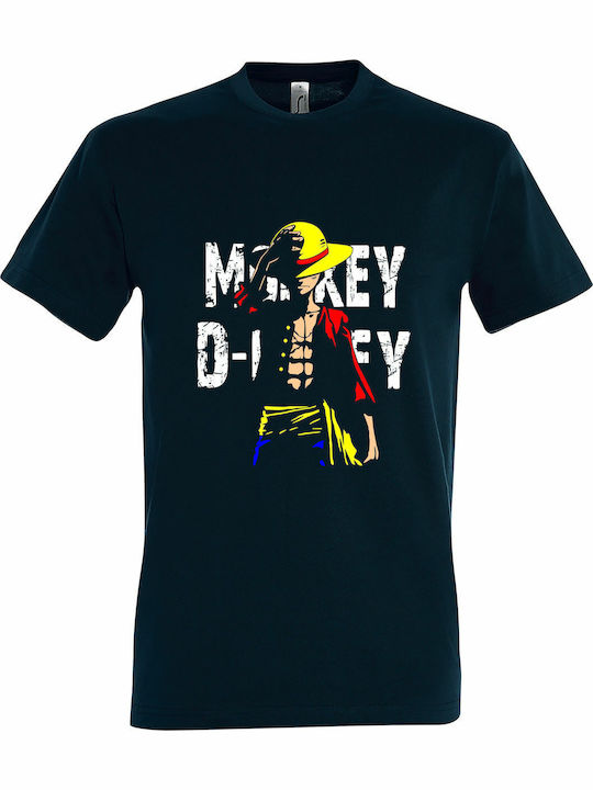 Monkey D-Luffy Tricou One Piece Albastru Bumbac