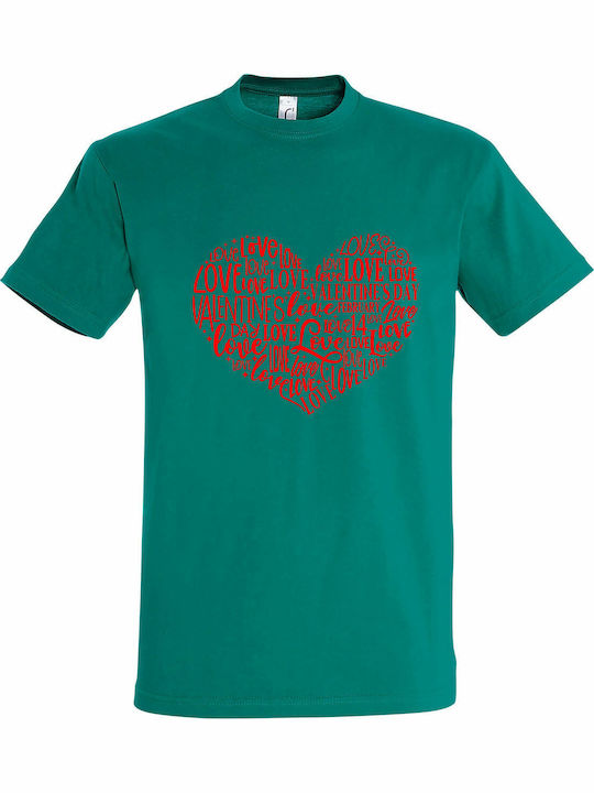 Love T-shirt Green Cotton