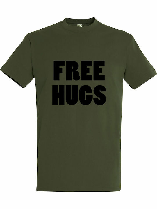 FREE T-shirt Khaki Cotton