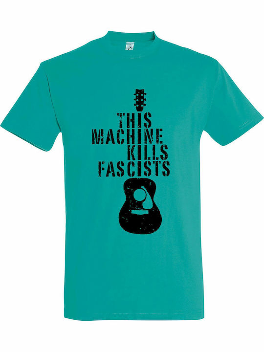 Machine T-shirt Blue Cotton