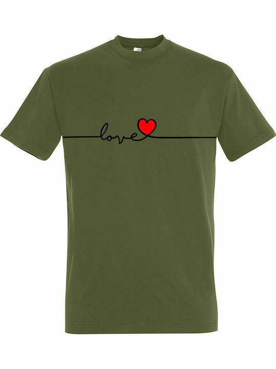 LOVE DESIGN T-shirt Khaki Cotton