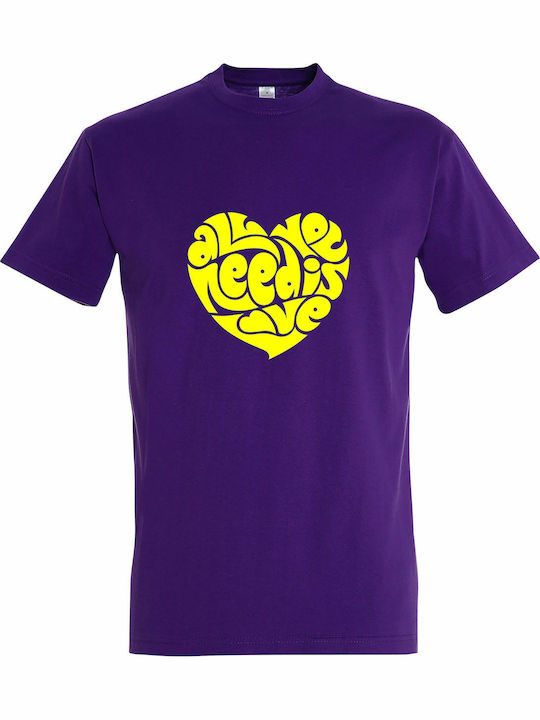 All I Need T-shirt Purple Cotton