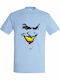 Face T-shirt Hellblau Baumwolle